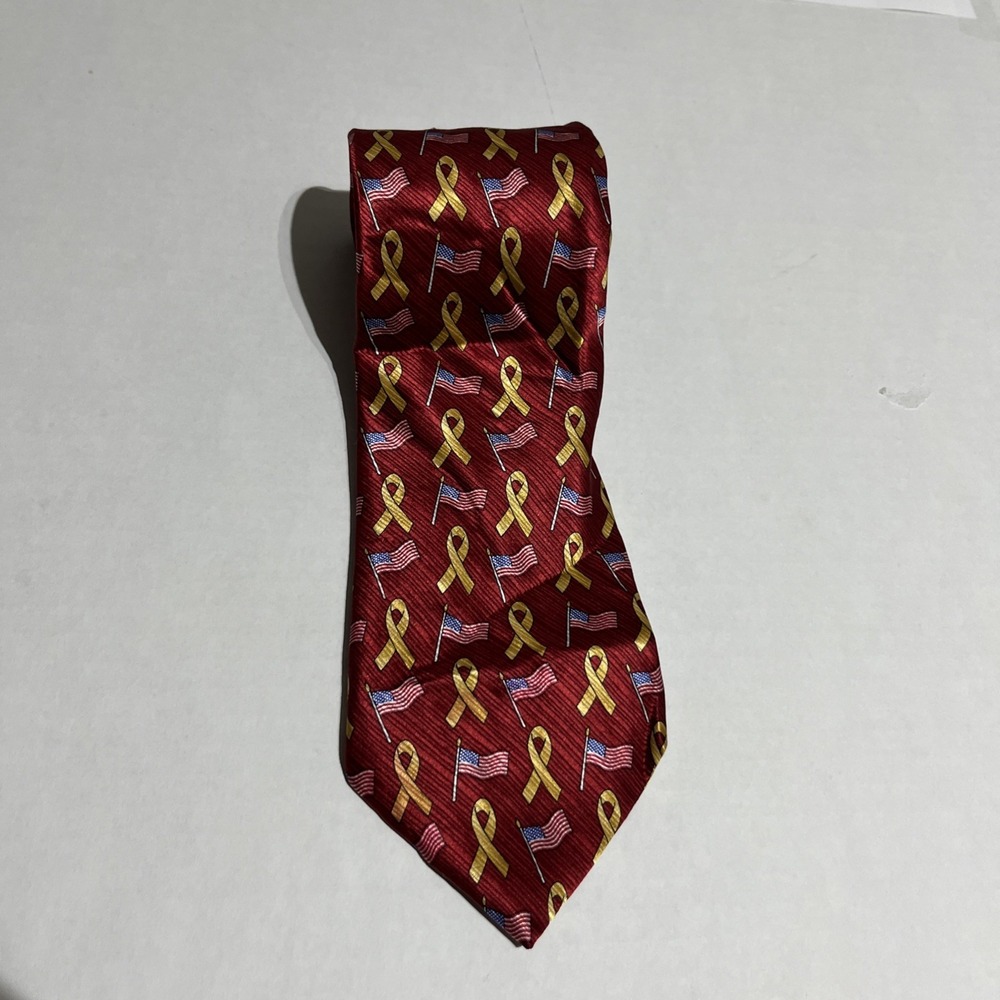 GIANFRANCO RUFFINI ITALY RED 100% SILK NECKTIE C-2‎